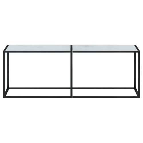 Konzolni stol boja bijeli mramor 220x35x75,5 cm kaljeno staklo - Bijela mramorna 1 220 cm Cijena