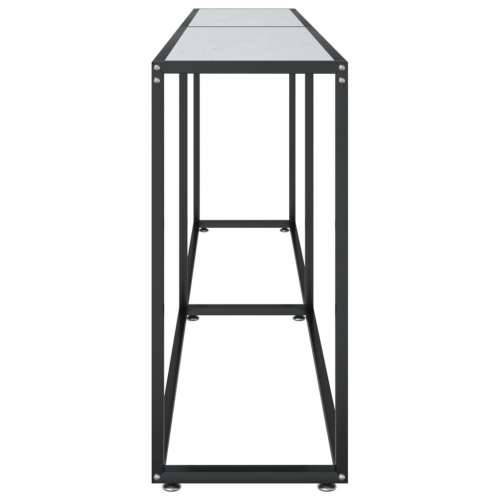Konzolni stol boja bijeli mramor 220x35x75,5 cm kaljeno staklo - Bijela mramorna 1 220 cm Cijena