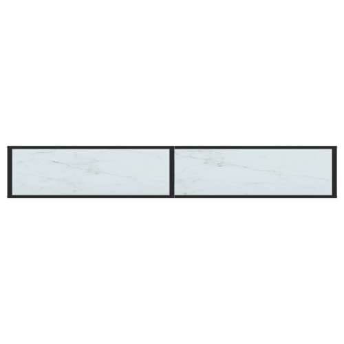 Konzolni stol boja bijeli mramor 220x35x75,5 cm kaljeno staklo - Bijela mramorna 1 220 cm Cijena