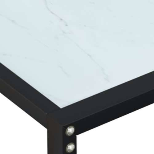 Konzolni stol boja bijeli mramor 220x35x75,5 cm kaljeno staklo - Bijela mramorna 1 220 cm Cijena