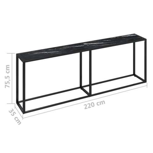 Konzolni stol boja crnog mramora 220x35x75,5 cm kaljeno staklo - Crna mramorna 1 220 cm Cijena
