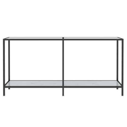 Konzolni stol bijeli 160 x 35 x 75,5 cm od kaljenog stakla - Bijela mramorna 1 160 cm Cijena