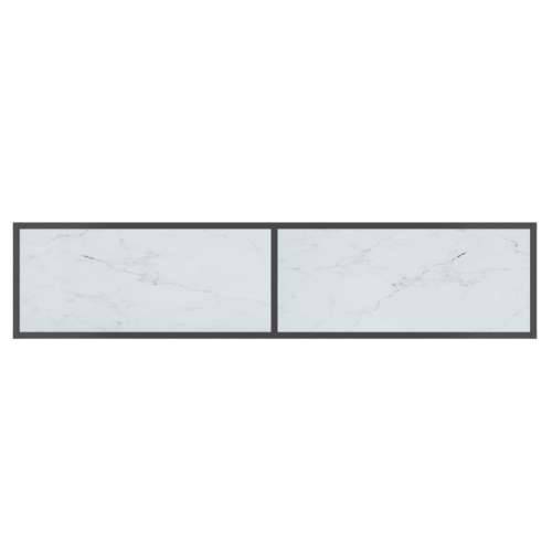Konzolni stol bijeli 160 x 35 x 75,5 cm od kaljenog stakla - Bijela mramorna 1 160 cm Cijena