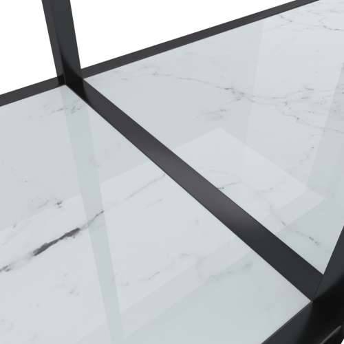 Konzolni stol bijeli 160 x 35 x 75,5 cm od kaljenog stakla - Bijela mramorna 1 160 cm Cijena