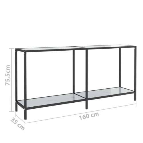 Konzolni stol bijeli 160 x 35 x 75,5 cm od kaljenog stakla - Bijela mramorna 1 160 cm Cijena
