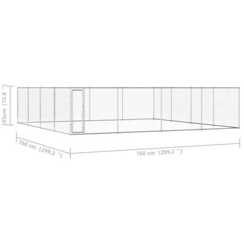 Vanjski kavez za pse od pocinčanog čelika 760 x 760 x 185 cm - 760 x 760 x 185 cm 1 Cijena