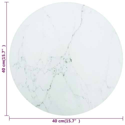 Stolna ploča bijela Ø 40 x 0,8 cm staklena s mramornim uzorkom - Bijela Ø 40 cm 1 Cijena