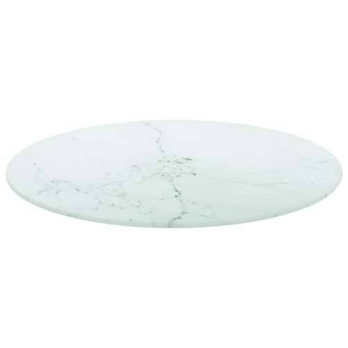 Stolna ploča bijela Ø 50 x 0,8 cm staklena s mramornim uzorkom - Bijela Ø 50 cm 1 Cijena