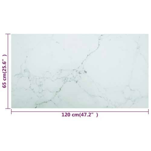 Stolna ploča bijela 120x65 cm 8 mm staklena s mramornim uzorkom - Bijela 120 x 65 cm 1 Cijena