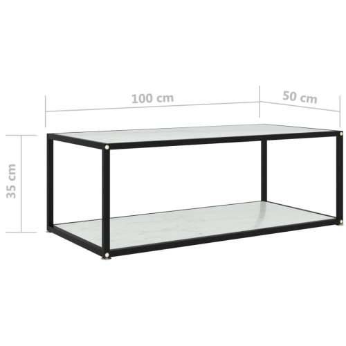Stolić za kavu bijeli 100 x 50 x 35 cm od kaljenog stakla - Bijela 100 x 50 x 35 cm 1 Cijena