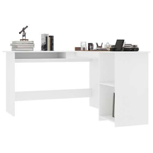 Kutni radni stol bijeli 120 x 140 x 75 cm od iverice Cijena