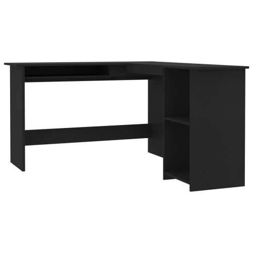 Kutni radni stol crni 120 x 140 x 75 cm od iverice Cijena