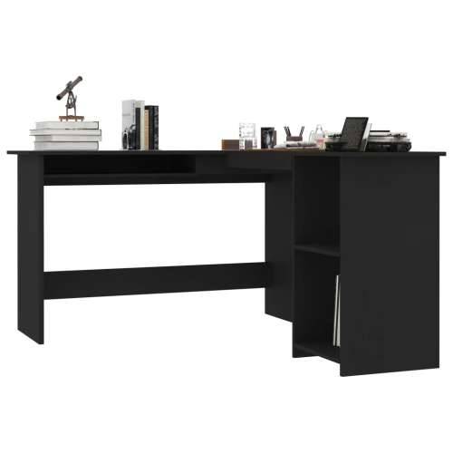 Kutni radni stol crni 120 x 140 x 75 cm od iverice Cijena