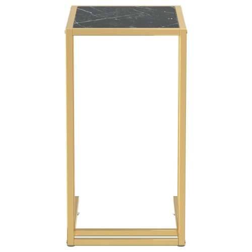 Bočni stolić za računalo crni mramor 50x35x65 cm kaljeno staklo - Zlatna i crni mramor 1 Cijena
