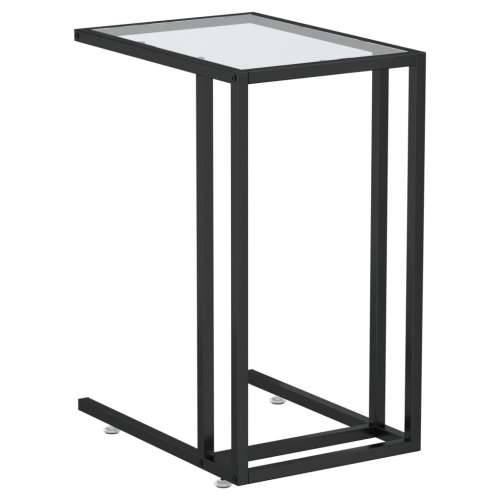 Bočni stolić za računalo prozirni 50x35x65 cm kaljeno staklo - Crna i prozirna 1 Cijena