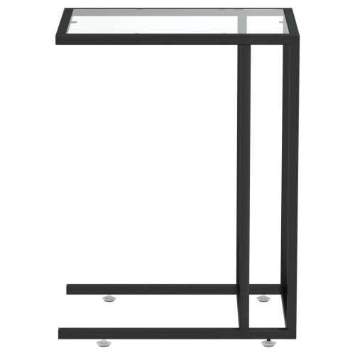 Bočni stolić za računalo prozirni 50x35x65 cm kaljeno staklo - Crna i prozirna 1 Cijena