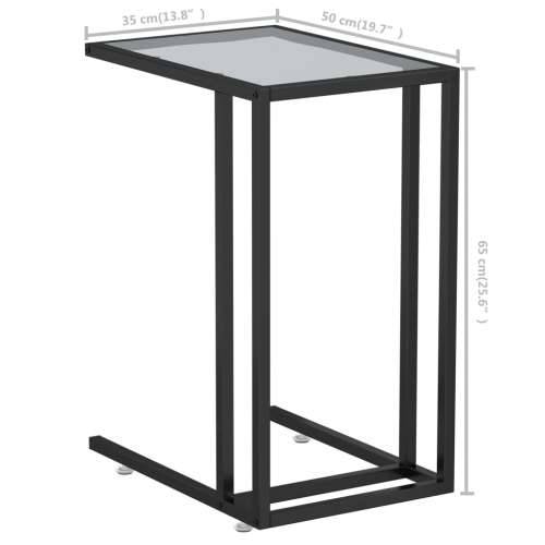 Bočni stolić za računalo prozirni 50x35x65 cm kaljeno staklo - Crna i prozirna 1 Cijena