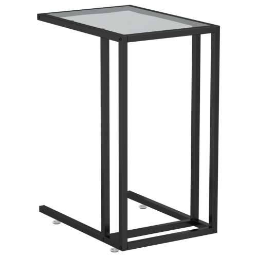 Bočni stolić za računalo crni 50x35x65 cm od kaljenog stakla - Crna 1 Cijena