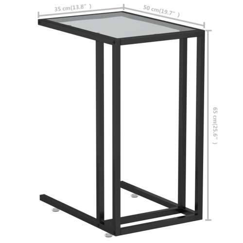Bočni stolić za računalo crni 50x35x65 cm od kaljenog stakla - Crna 1 Cijena