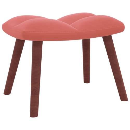 Stolica za ljuljanje s osloncem za noge ružičasta baršunasta Cijena