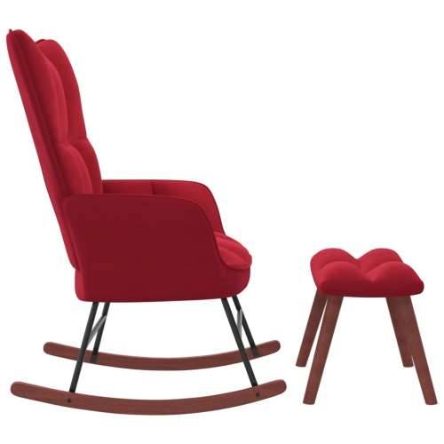 Stolica za ljuljanje s osloncem za noge boja vina baršunasta Cijena