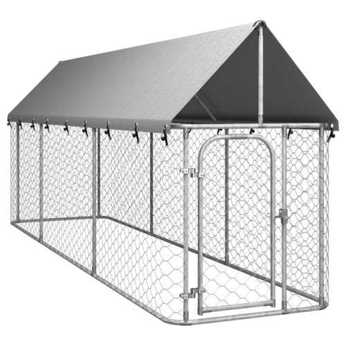 Vanjski kavez za pse s krovom 400 x 100 x 150 cm Cijena