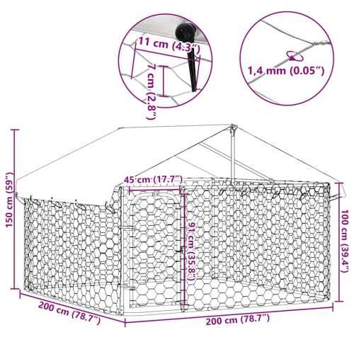 Vanjski kavez za pse s krovom 200 x 200 x 150 cm - 200 x 200 x 150 cm 1 Cijena