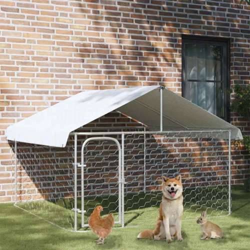 Vanjski kavez za pse s krovom 200 x 200 x 150 cm Cijena