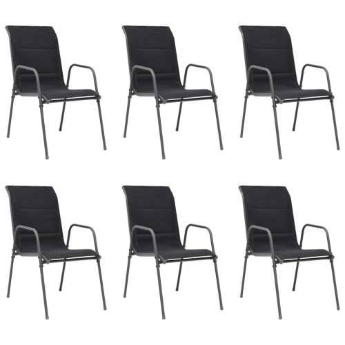 Složive vrtne stolice 6 kom čelik i tekstilen crne Cijena