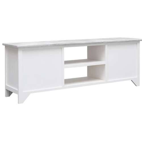 TV ormarić bijelo-sivi 108 x 30 x 40 cm masivno drvo paulovnije - Bijela i siva 1 Cijena