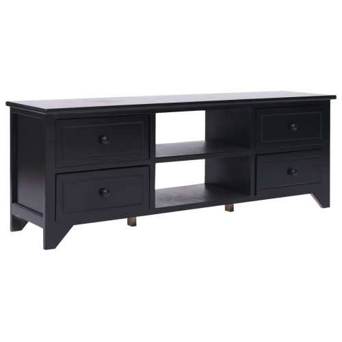 TV ormarić crni 108 x 30 x 40 cm od masivnog drva paulovnije - Crna 1 Cijena