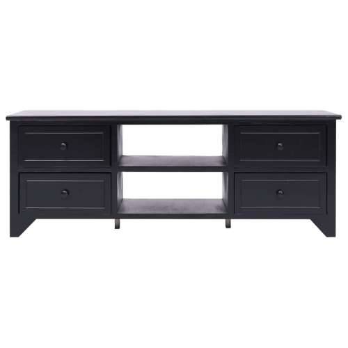 TV ormarić crni 108 x 30 x 40 cm od masivnog drva paulovnije - Crna 1 Cijena