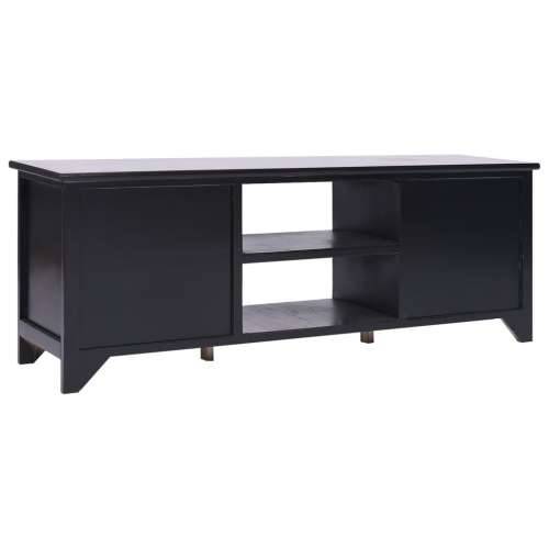 TV ormarić crni 108 x 30 x 40 cm od masivnog drva paulovnije - Crna 1 Cijena