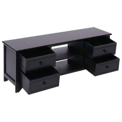 TV ormarić crni 108 x 30 x 40 cm od masivnog drva paulovnije - Crna 1 Cijena