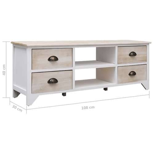 TV ormarić 108 x 30 x 40 cm od masivnog drva paulovnije - Svijetlo drvo 1 Cijena