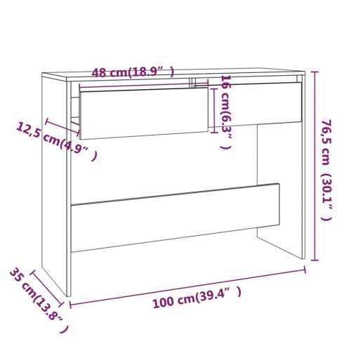Konzolni stol bijeli 100 x 35 x 76,5 cm od konstruiranog drva - Bijela 1 Cijena