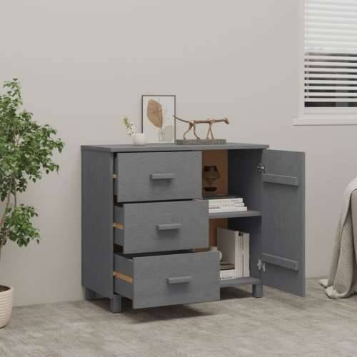 Komoda HAMAR tamnosiva 90 x 40 x 80 cm od masivne borovine - Tamno siva 1 Cijena