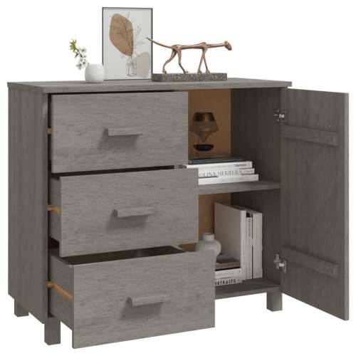 Komoda HAMAR svjetlosiva 90 x 40 x 80 cm od masivne borovine - Svjetlosiva 1 Cijena