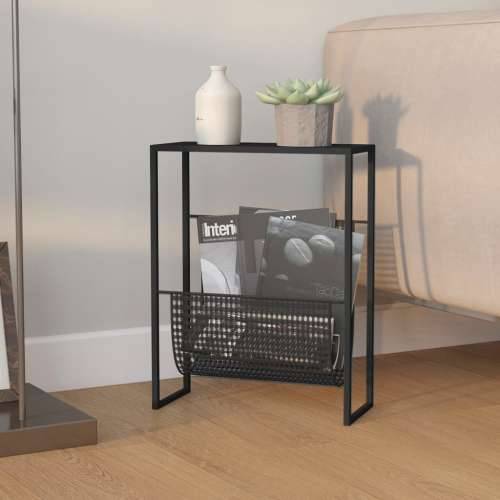 Stalak za časopise crni 35 x 15 x 45 cm čelični - Crna 1 Cijena