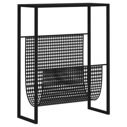 Stalak za časopise crni 35 x 15 x 45 cm čelični - Crna 1 Cijena