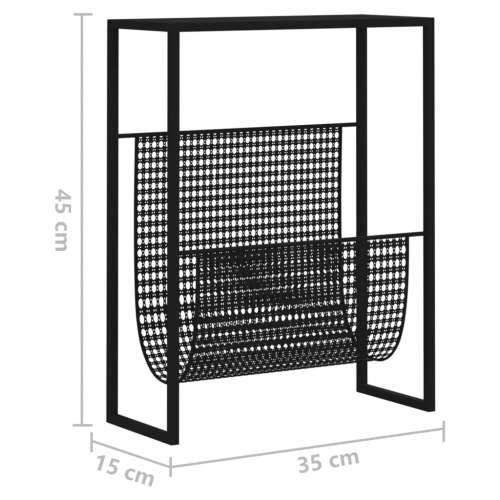 Stalak za časopise crni 35 x 15 x 45 cm čelični - Crna 1 Cijena