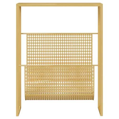 Stalak za časopise zlatni 35 x 15 x 45 cm čelični - Zlatno 1 Cijena