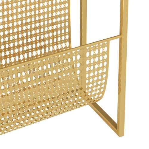Stalak za časopise zlatni 35 x 15 x 45 cm čelični - Zlatno 1 Cijena