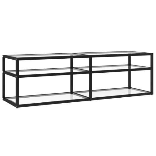 TV ormarić prozirni 140 x 40 x 40,5 cm od kaljenog stakla - Crna i prozirna 1 140 cm Cijena
