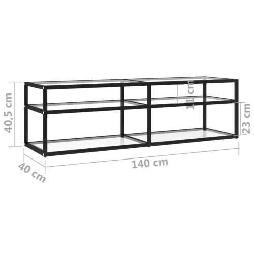 TV ormarić prozirni 140 x 40 x 40,5 cm od kaljenog stakla - Crna i prozirna 1 140 cm Cijena