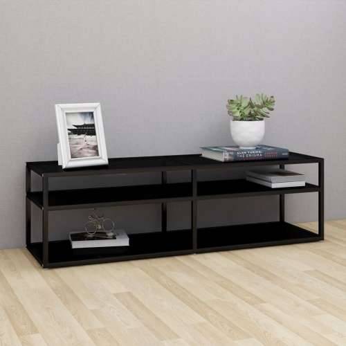 TV ormarić crni 140 x 40 x 40,5 cm od kaljenog stakla - Crna 1 140 cm Cijena