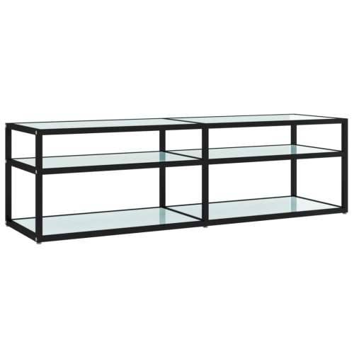TV ormarić boja bijelog mramora 140x40x40,5 cm kaljeno staklo - Crna i bijeli mramor 1 140 cm Cijena