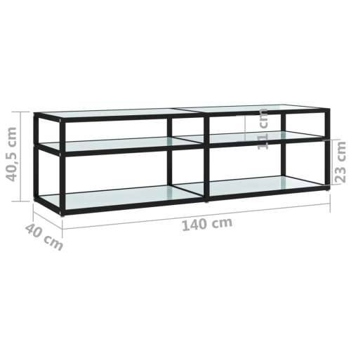 TV ormarić boja bijelog mramora 140x40x40,5 cm kaljeno staklo - Crna i bijeli mramor 1 140 cm Cijena