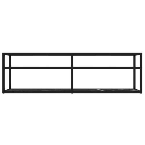TV ormarić boja crnog mramora 140x40x40,5 cm od kaljenog stakla - Crna i crni mramor 1 140 cm Cijena
