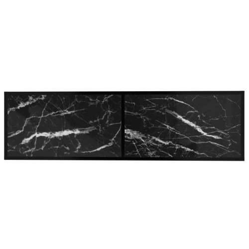 TV ormarić boja crnog mramora 140x40x40,5 cm od kaljenog stakla - Crna i crni mramor 1 140 cm Cijena